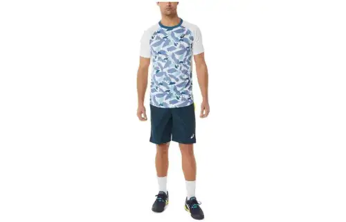 ASICS Ebay T Shirts Men's White Crew Neck Moderate Straight Fit