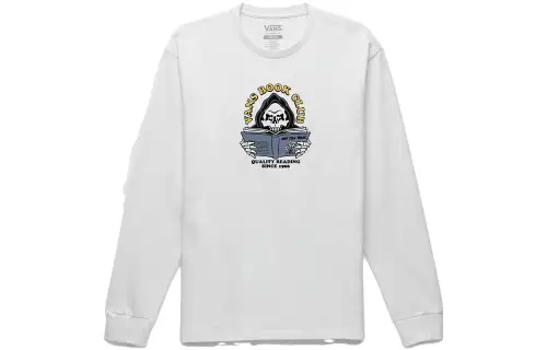 Vans Book Club Long Sleeve T Shirt T Shirt Men's White
