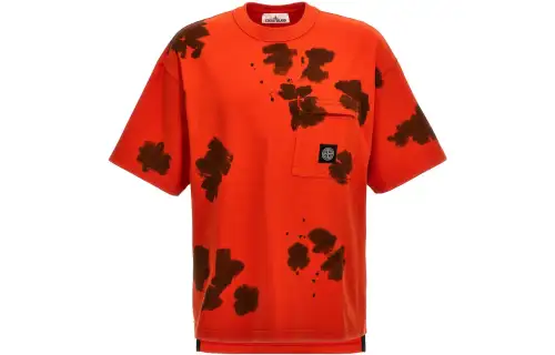 STONE ISLAND T Shirt Men's Orange Red