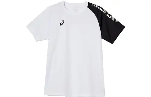 ASICS T Shirts Men's White Crew Neck Moderate Straight Fit