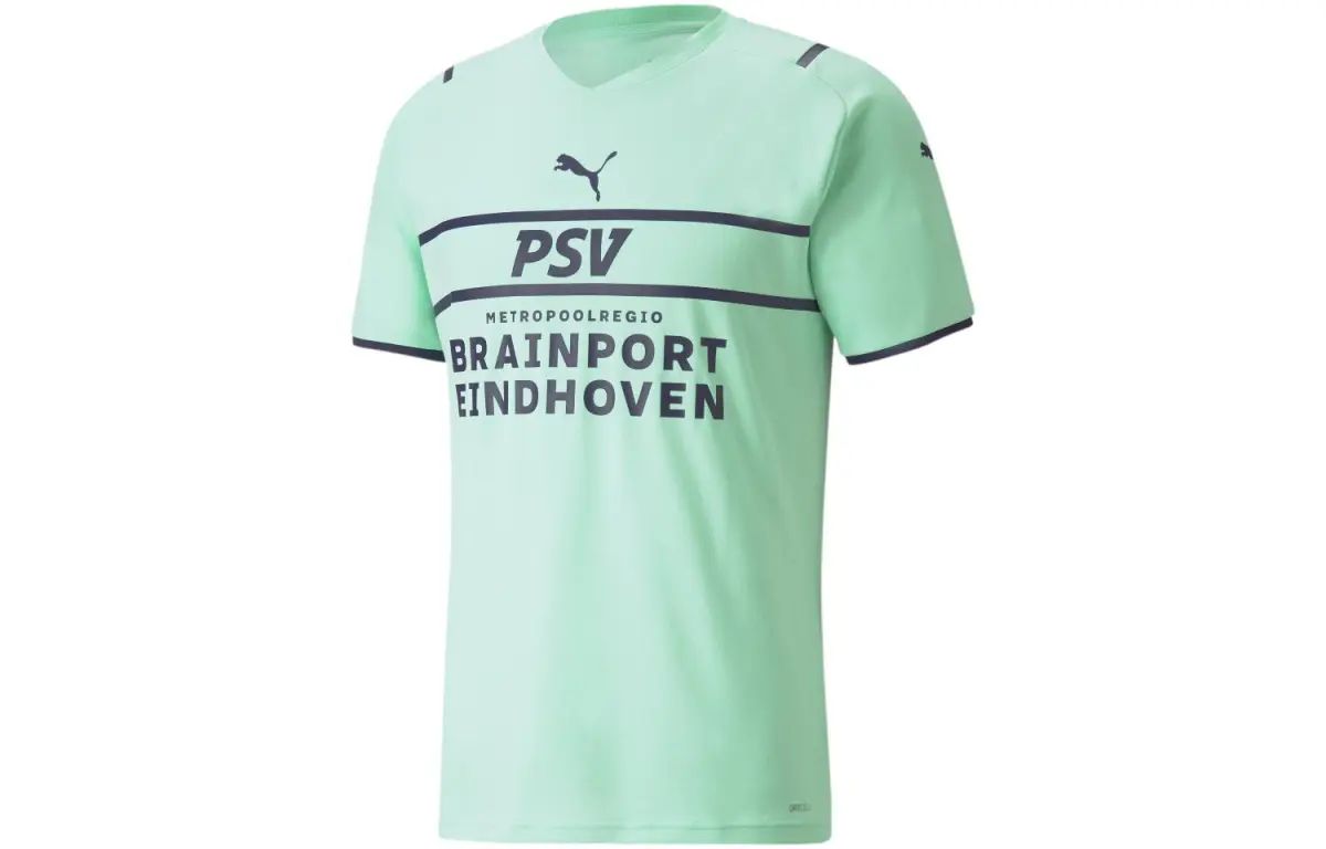 PUMA T-Shirts Men's Green Crew Neck Moderate Straight Fit