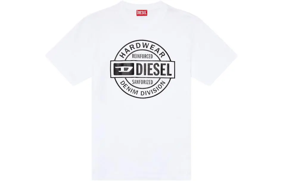 DIESEL T-Shirts Men's White Crew Neck Moderate Straight Fit