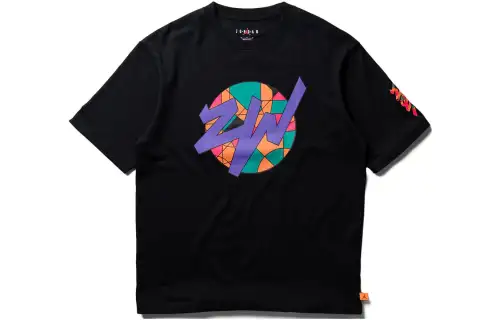 Jordan T Shirts Unisex Black Crew Neck Moderate Straight Fit