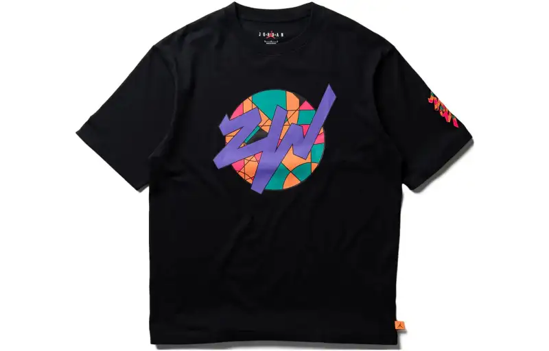 Jordan T Shirts Unisex Black Crew Neck Moderate Straight Fit