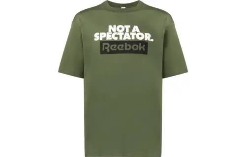 Reebok T Shirts Unisex Green Crew Neck Moderate Straight Fit