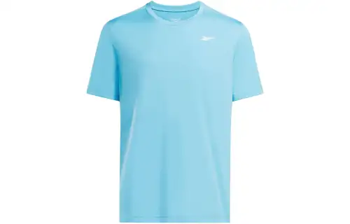 Reebok T Shirts Men's Sky Blue Crew Neck Moderate Straight Fit