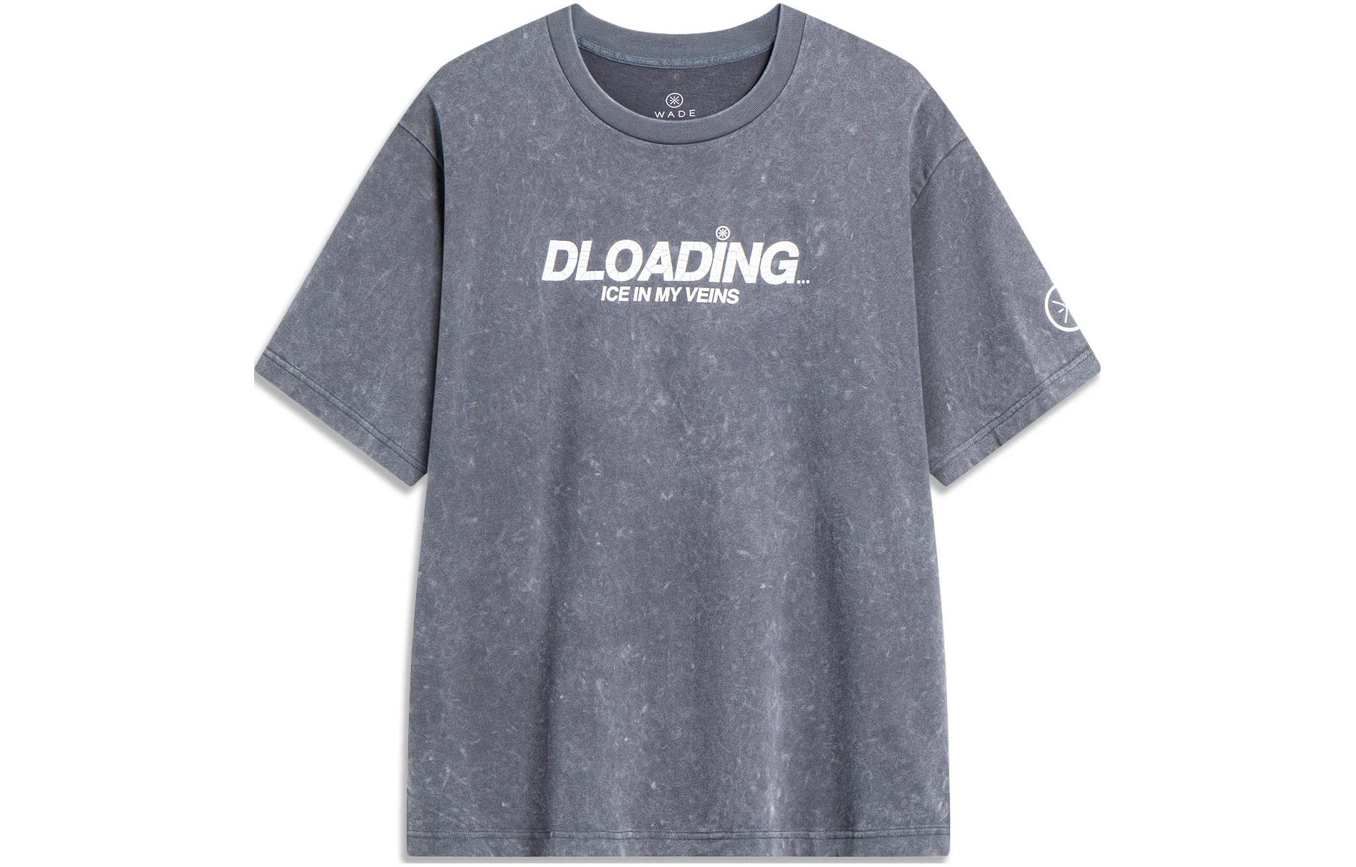 LiNing Wade series letter printed loose short-sleeved T-shirt for men and women, cold sandalwood