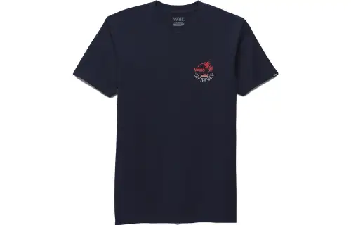 Vans T Shirts Unisex Marine Blue Crew Neck Moderate Straight Fit