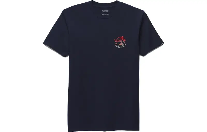 Vans T Shirts Unisex Marine Blue Crew Neck Moderate Straight Fit