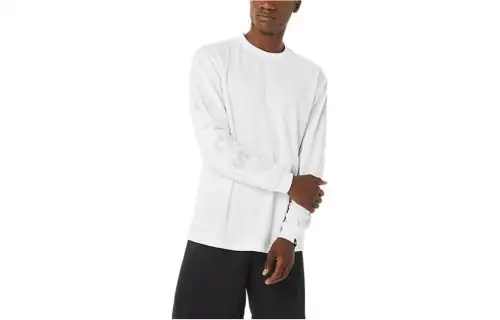 ASICS T Shirts Unisex White Crew Neck Moderate Straight Fit