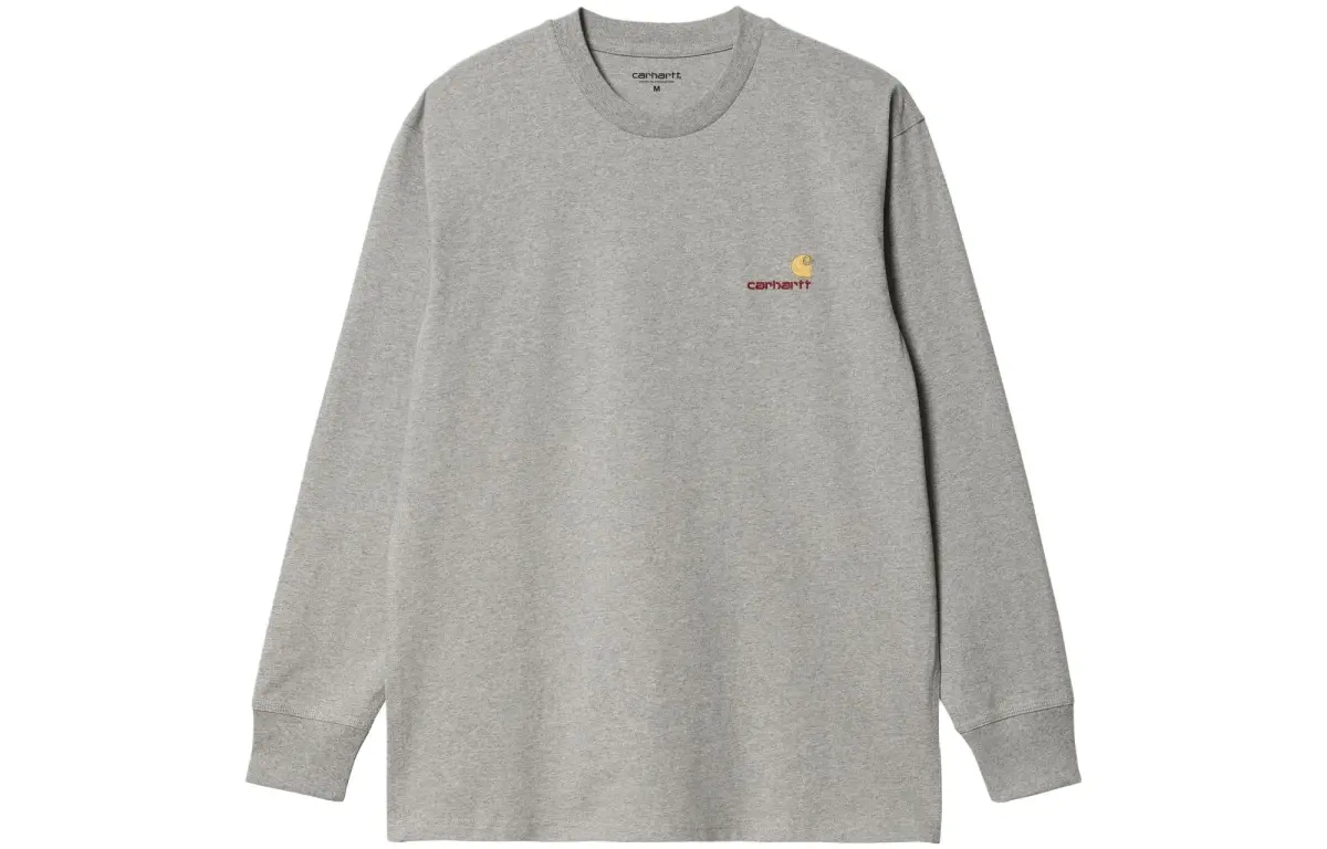 Carhartt WIP American Script Long Sleeve T Shirt T Shirt Men's Gray