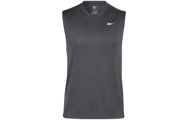 Reebok T Shirts Men's Midnight Black Crew Neck Moderate Straight Fit