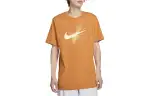 Nike T Shirts Men's Yellow Crew Neck Moderate Straight Fit