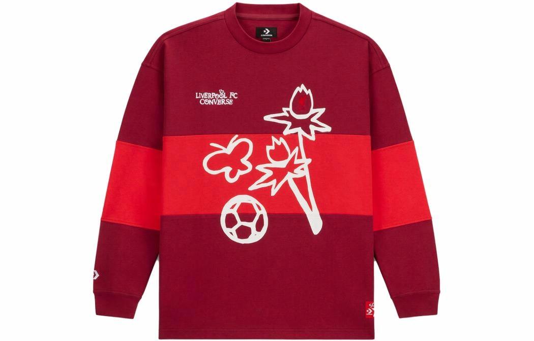 Мужская футболка Converse x LFC Crew (красно-белая)