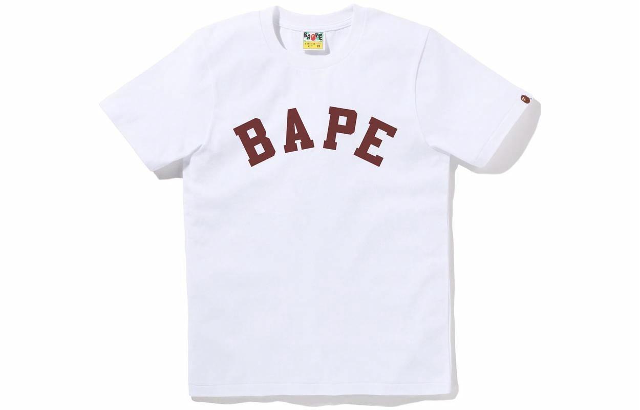 Мужская футболка A BATHING APE Letter Print (белая)