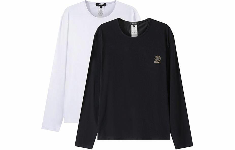 Мужская футболка Versace SS24 LogoT 2 (черно-белые)