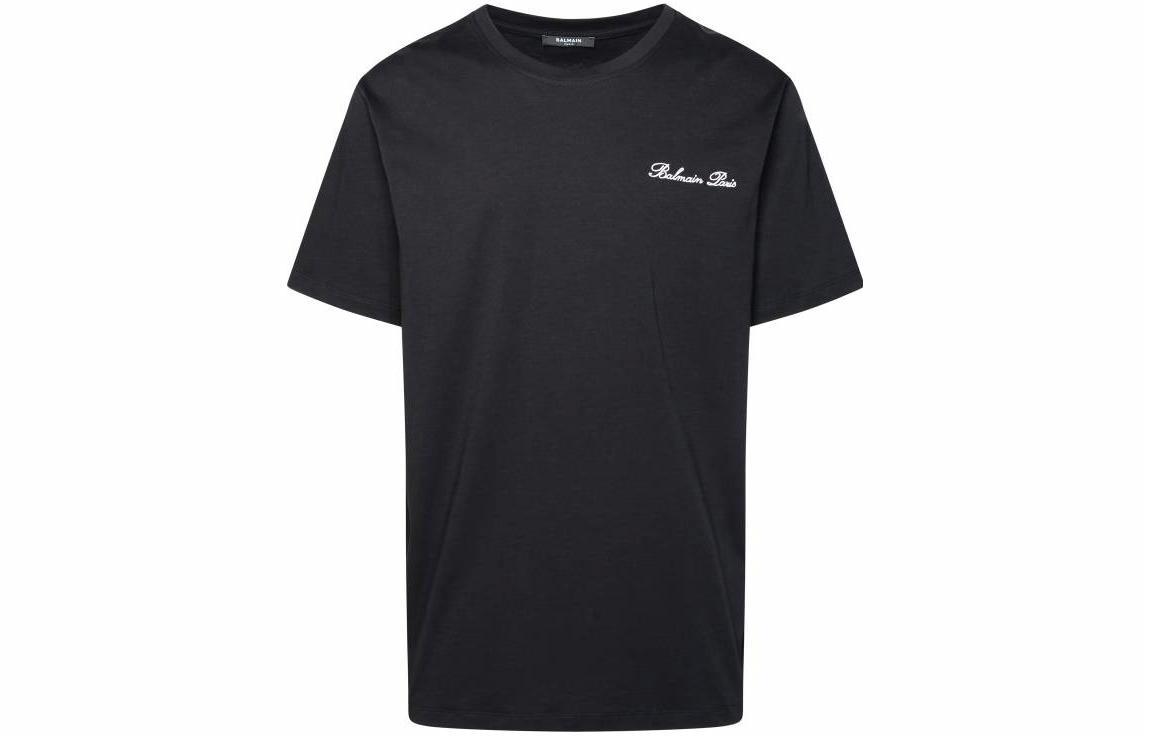 Мужская футболка BALMAIN Logo Print (черная)