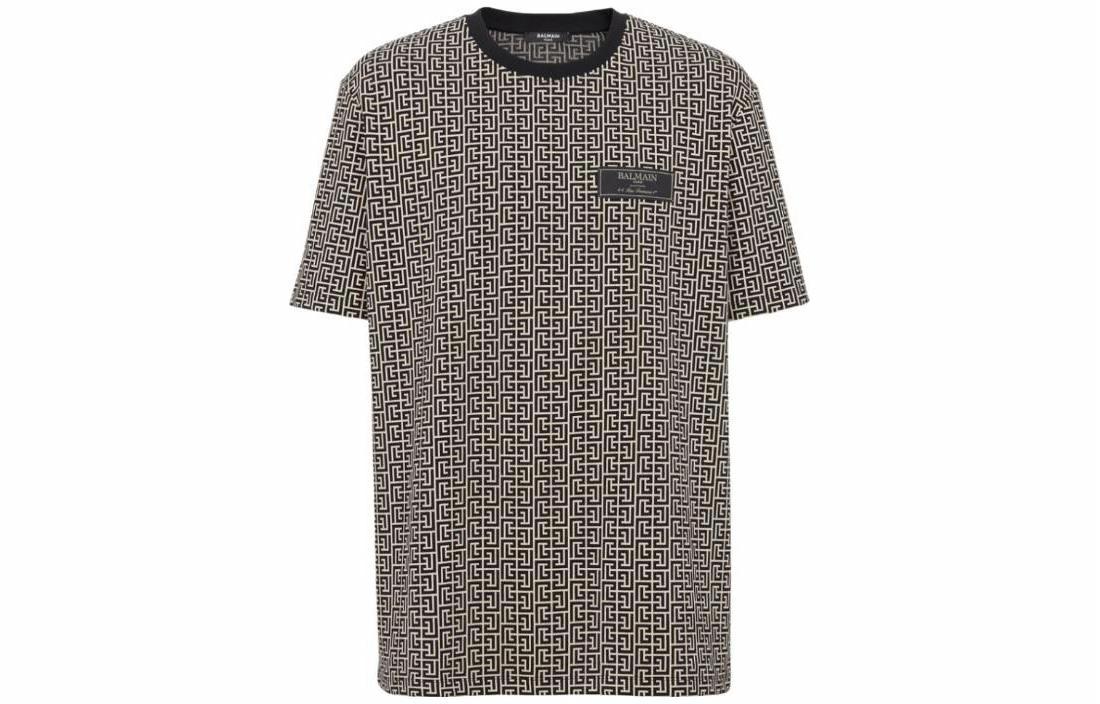 Мужская футболка BALMAIN Monogram T-Shirt (черная)