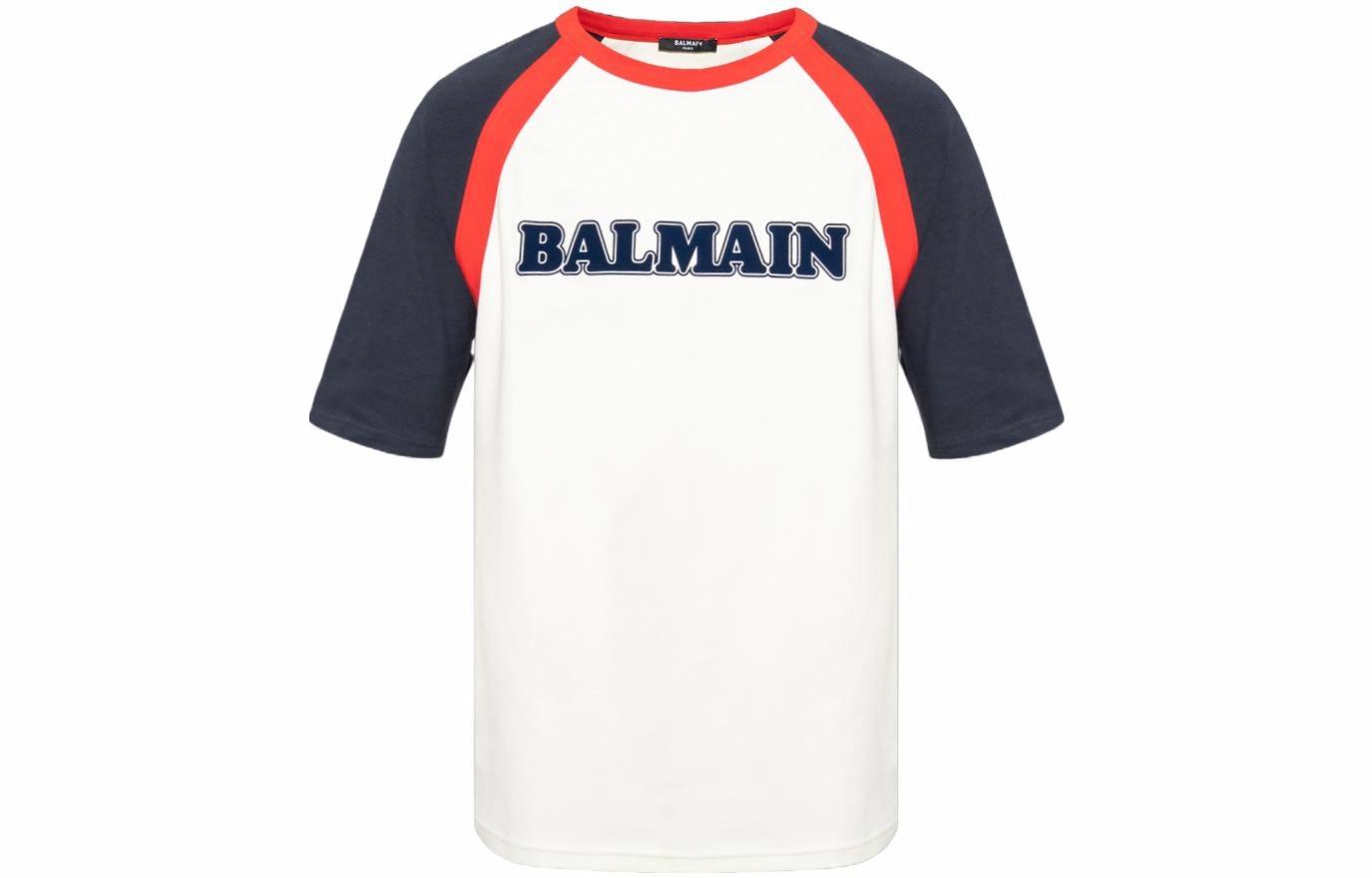 Мужская футболка BALMAIN BH0EF066-BC52-GOU (белая)
