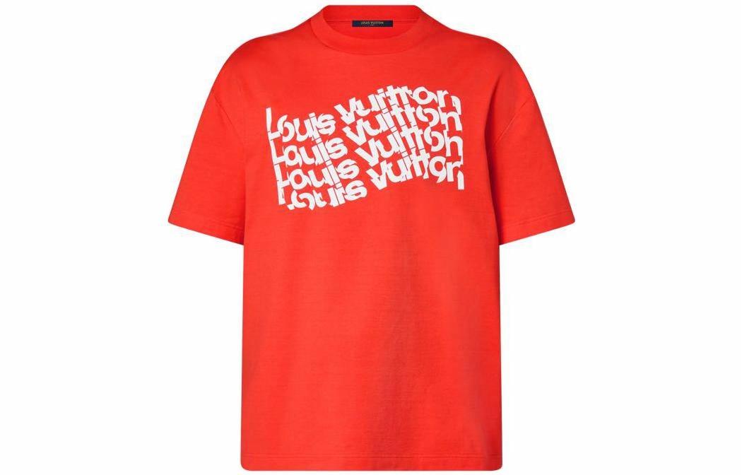 Мужская футболка Louis Vuitton Logo Tee (оранжевая)