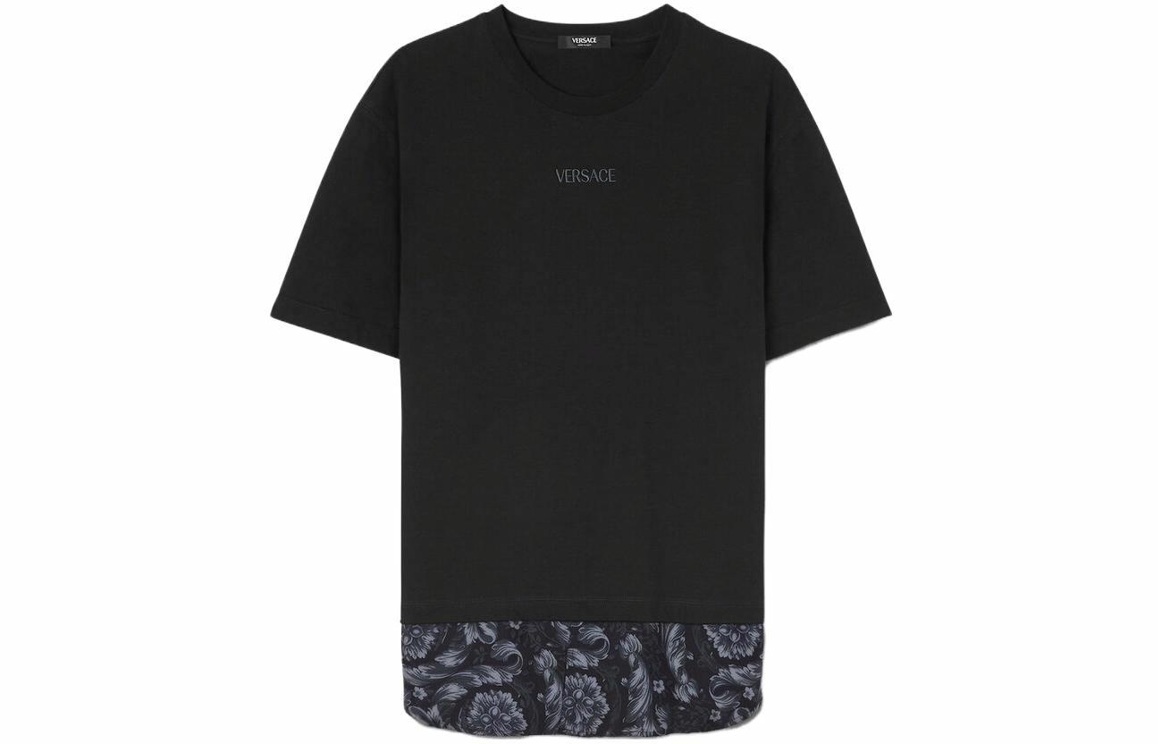 Мужские футболка Versace LogoT (черная)