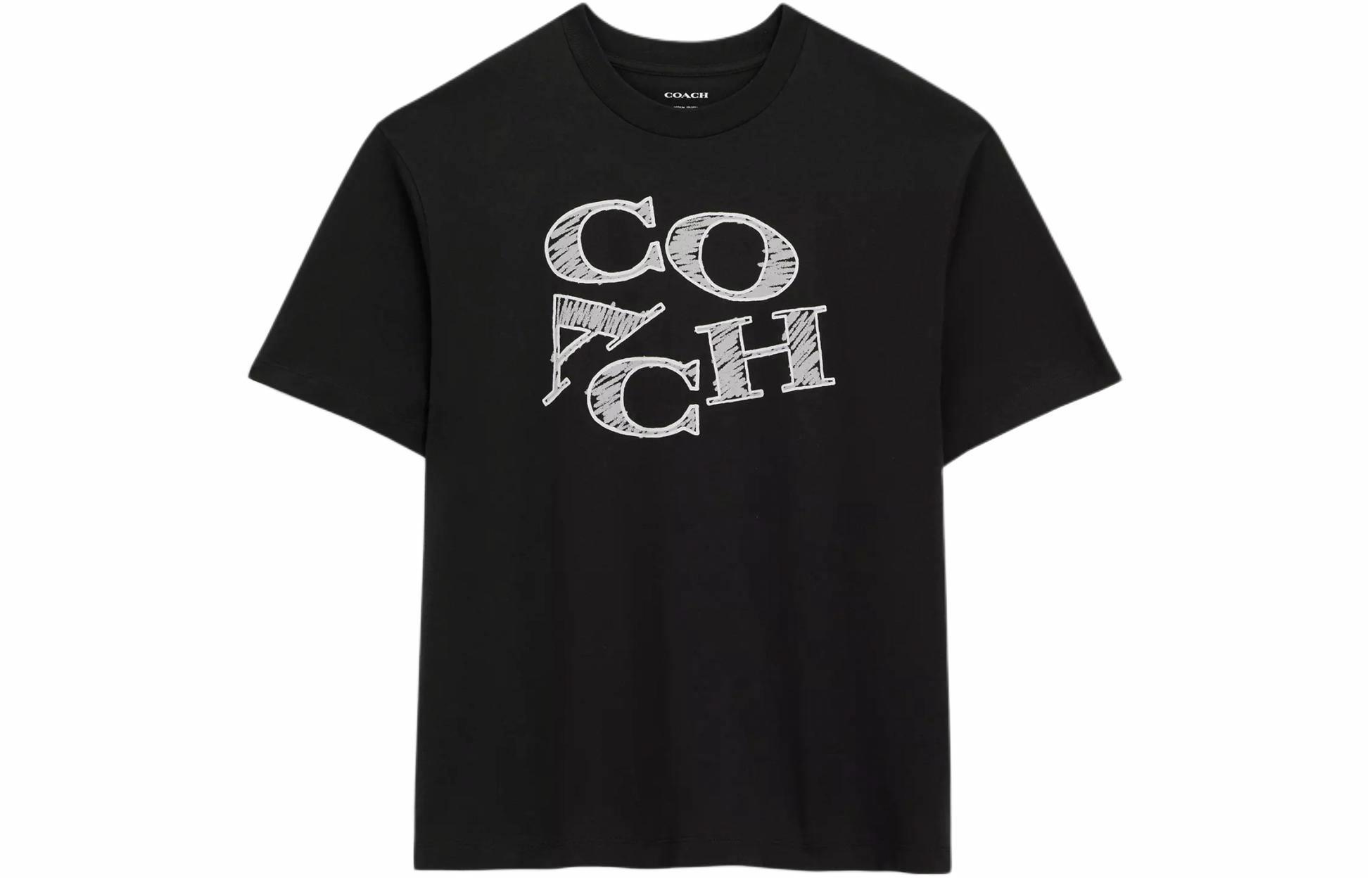 Мужская футболка COACH Logo Print (черная)