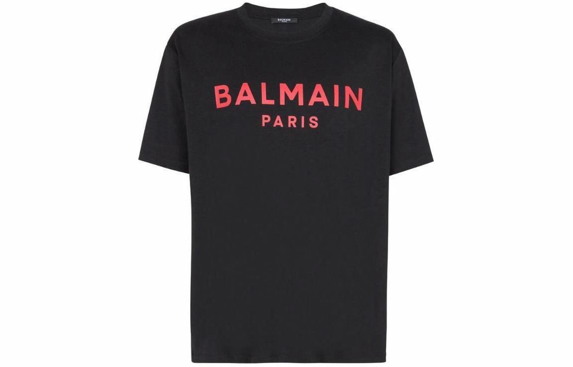 Мужская футболка BALMAIN Logo Print T-Shirt (черная)