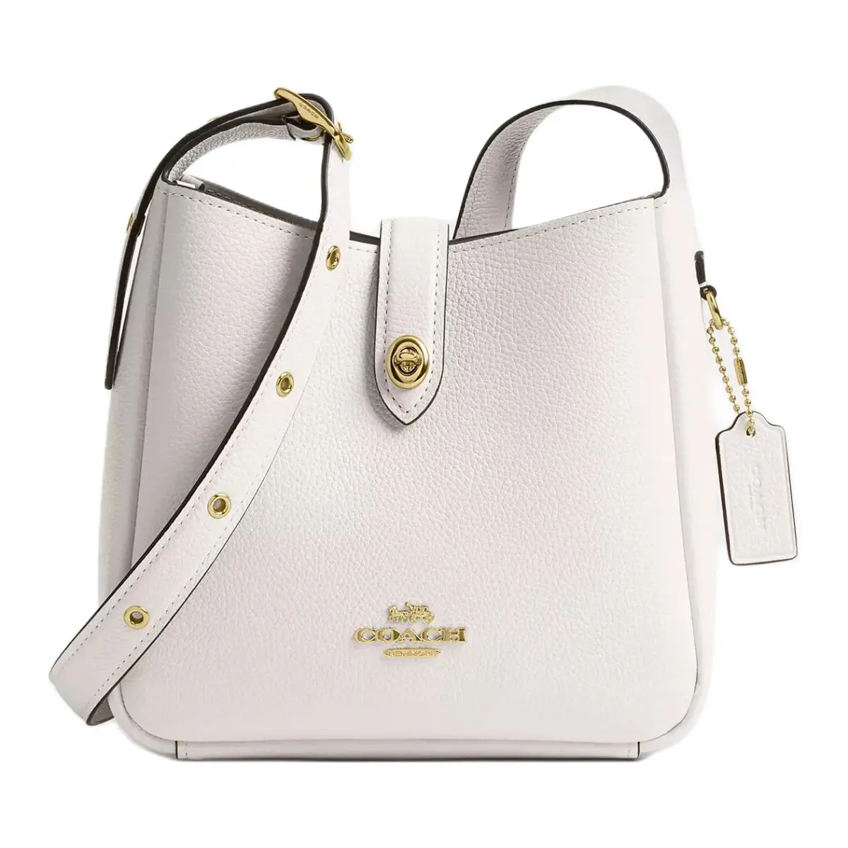 COACH Hadley Cow Leather Shoulder Bag, Crossbody Bag Small Women's White