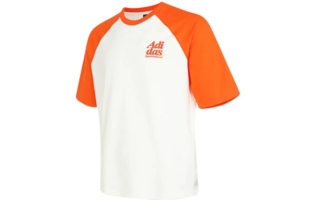 Adidas T-Shirts Men's Orange Crew Neck Moderate
