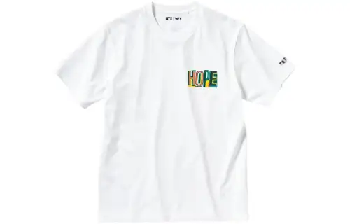 UNIQLO T Shirts Unisex White Crew Neck Moderate
