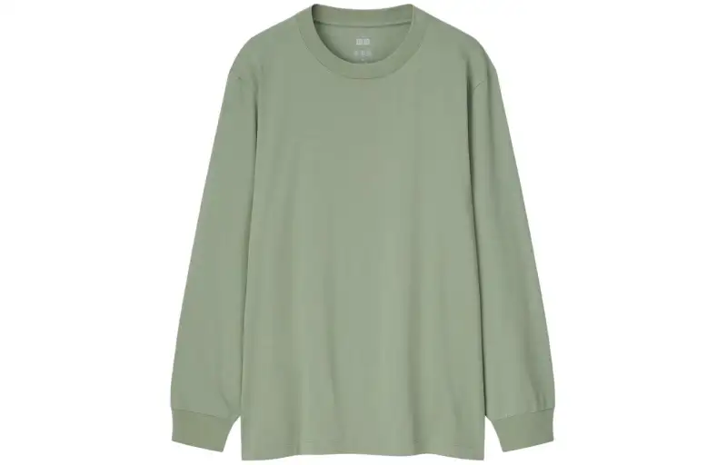 UNIQLO T Shirts Unisex Green Crew Neck Moderate