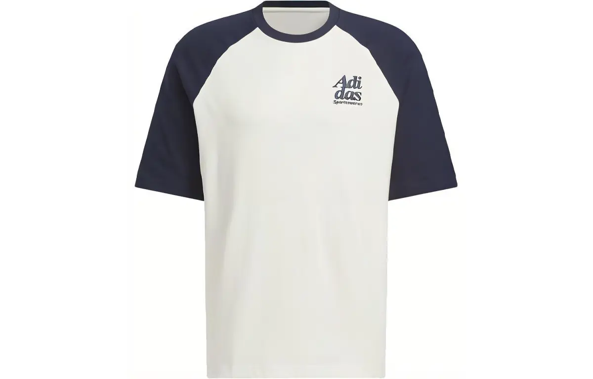 Adidas T-Shirts Men's White Crew Neck Moderate Straight Fit