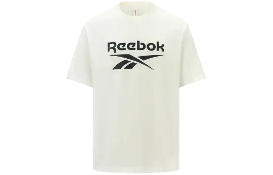 Reebok T Shirts Unisex White Crew Neck Moderate Straight Fit