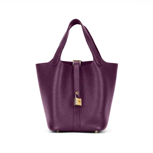 HERMES Picotin Lock Maurice Bullock Leather Basket Bag, Bucket Bag, Handbag 22 Women's P9 Anemone Sea Anemone Purple
