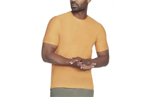 Skechers T Shirts Men's Orange Crew Neck Moderate Straight Fit