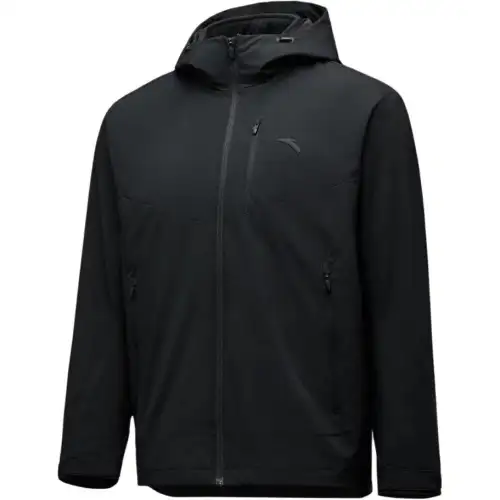 Anta Sports Life Collection Waterproof And Windproof To Keep Warm Windbreaker Jacket Men's Basic Black