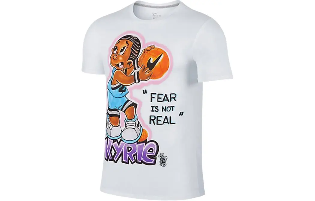 Nike T-Shirts Men's White Crew Neck Moderate Straight Fit