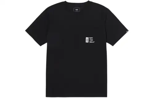 Vans T Shirts Men's Black Crew Neck Moderate Straight Fit