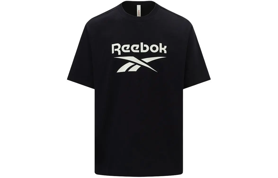 Reebok T-Shirts Unisex Black Crew Neck Moderate