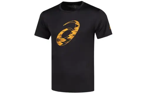 ASICS T Shirts Men's Black Crew Neck Moderate