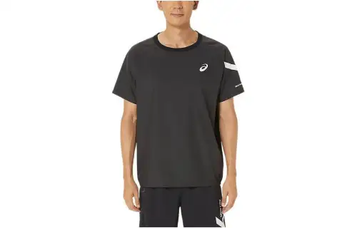 ASICS T Shirts Unisex Black Crew Neck Moderate Straight Fit