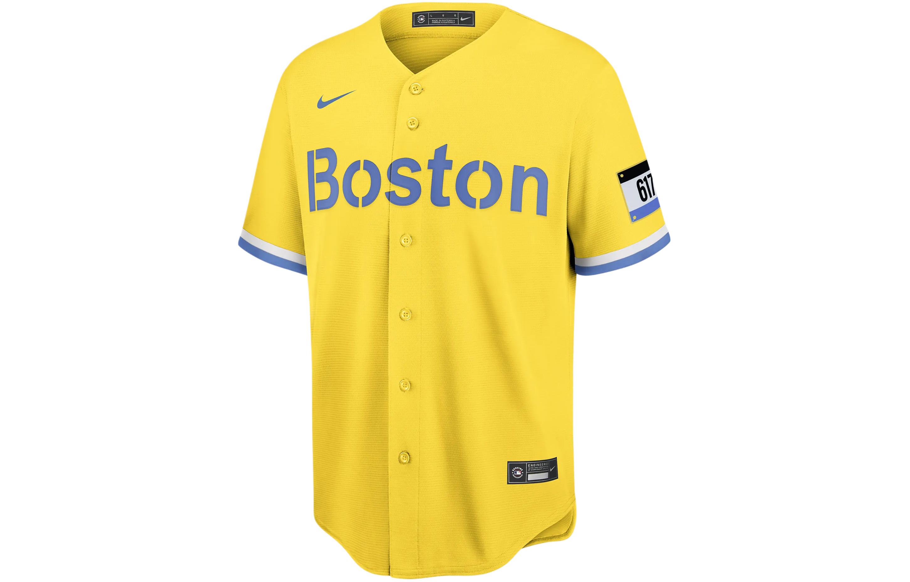 Nike MLB Boston Red Sox City Connect J.D. Martinez T Shirt Men's Yellow