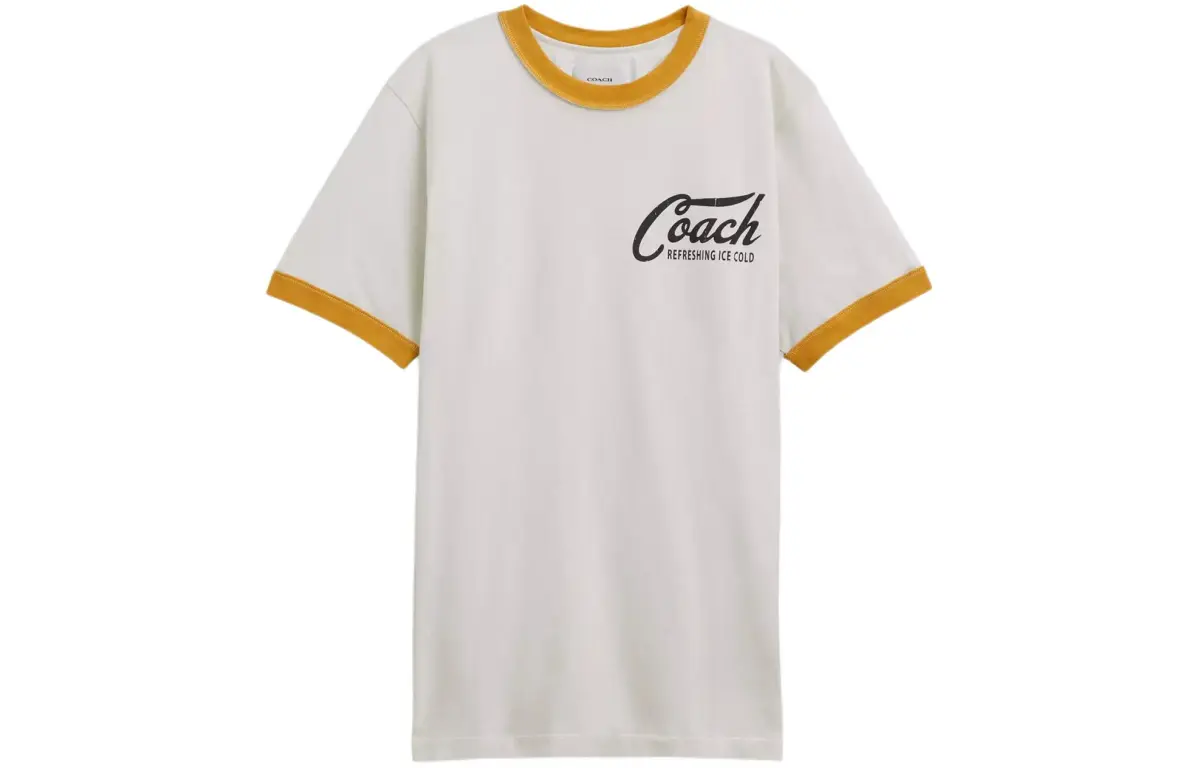COACH T-Shirts Men's Gray Crew Neck Moderate