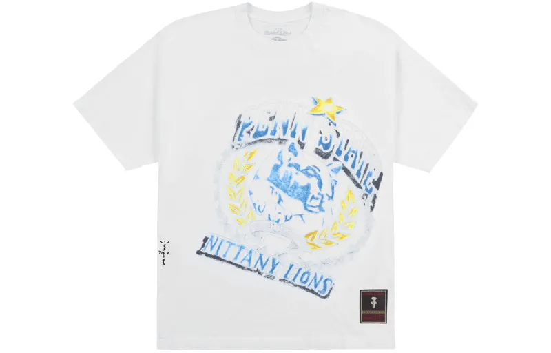 Travis Scott X Mitchell & Ness Penn State Nittany Lions Hand Drawn T Shirt