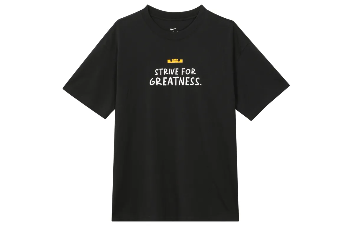 Nike T-Shirts Men's Black Crew Neck Moderate Straight Fit