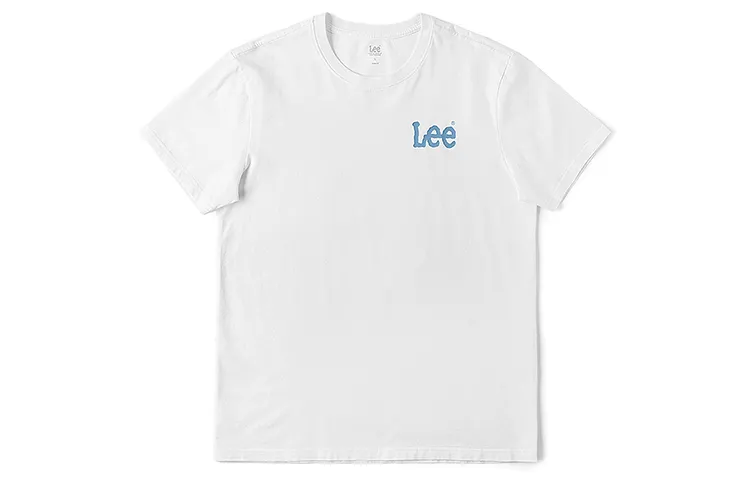 Lee T Shirts Men's White Crew Neck Moderate Straight Fit