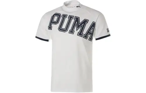 PUMA AC Milan T Shirts Men's White Half Turtleneck Moderate Straight Fit