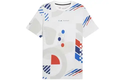 PUMA ESS T Shirts Men's White Crew Neck Moderate Straight Fit