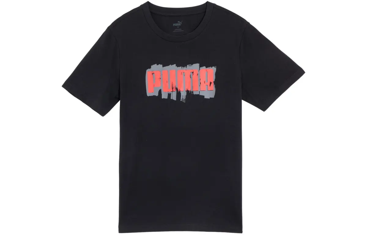 PUMA WORDING T Shirt Men's Black