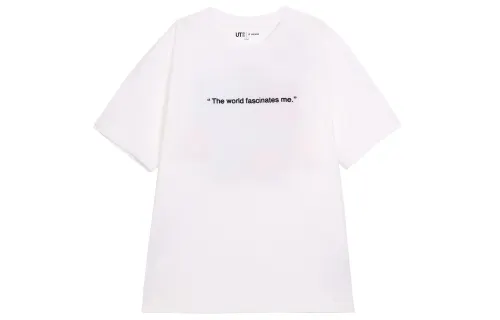 UNIQLO T Shirts Unisex 00 White Crew Neck Moderate